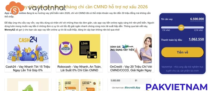 VAY TIỀN ONLINE TẠI PAKVIETNAM