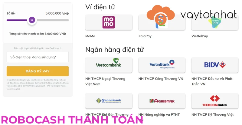 thanh toán Robocash vay